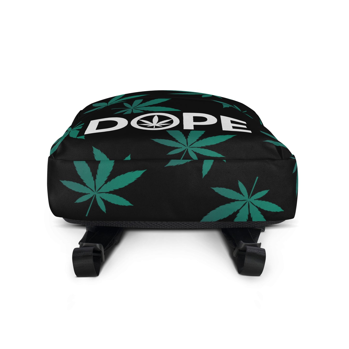 Green Leaf Black Backpack