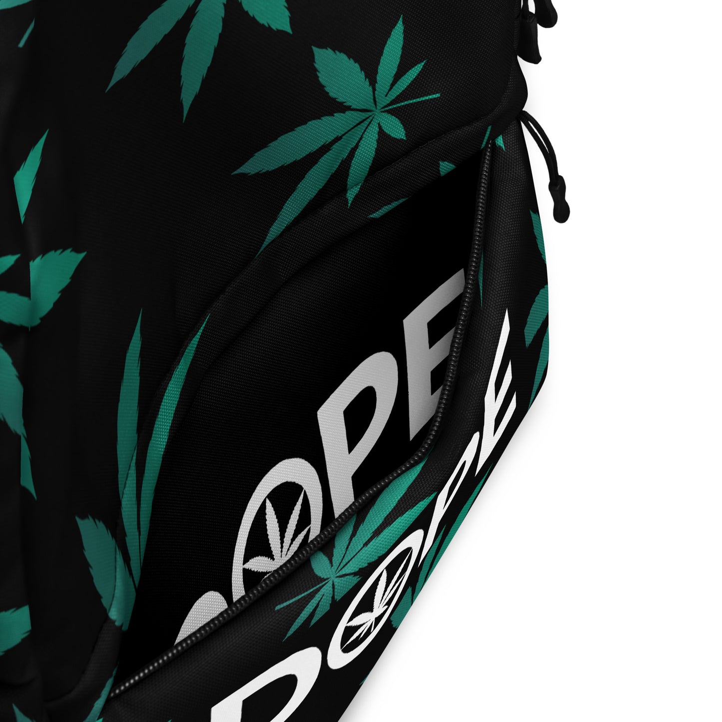 Green Leaf Black Backpack