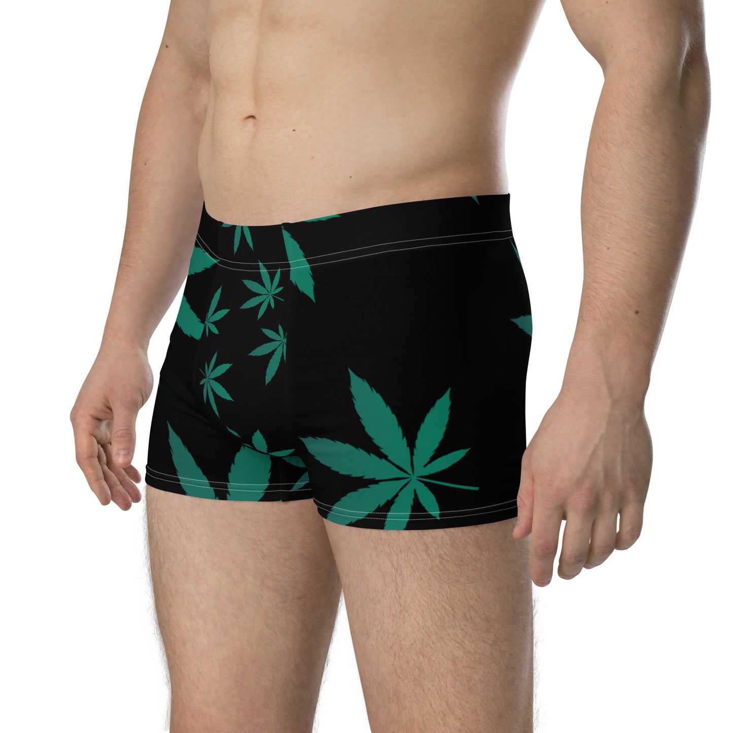 Green Leaf Black Boxer Briefs