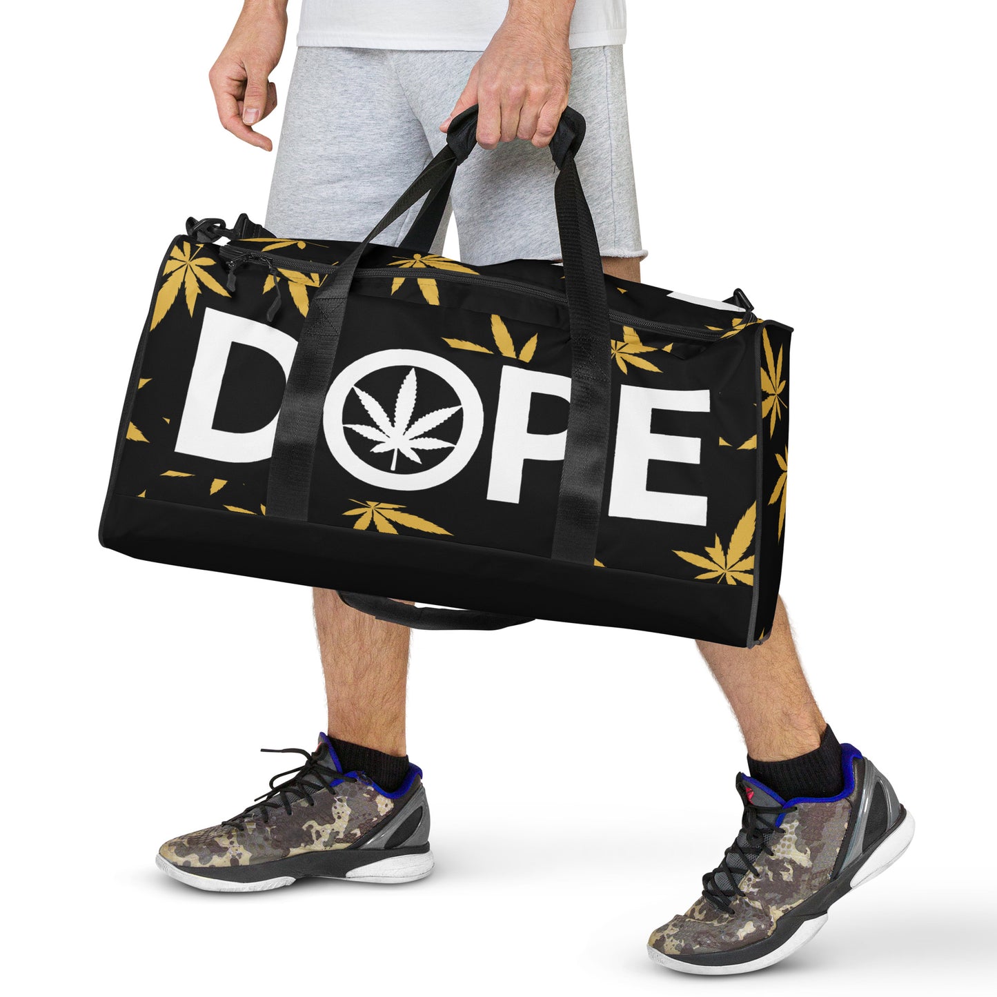 Gold Leaf Black Duffle bag