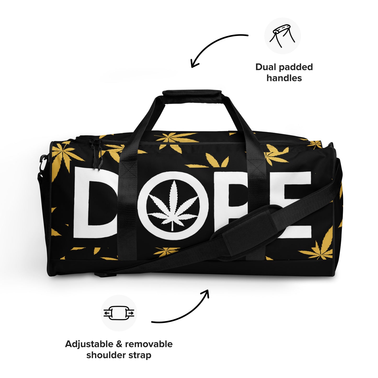 Gold Leaf Black Duffle bag