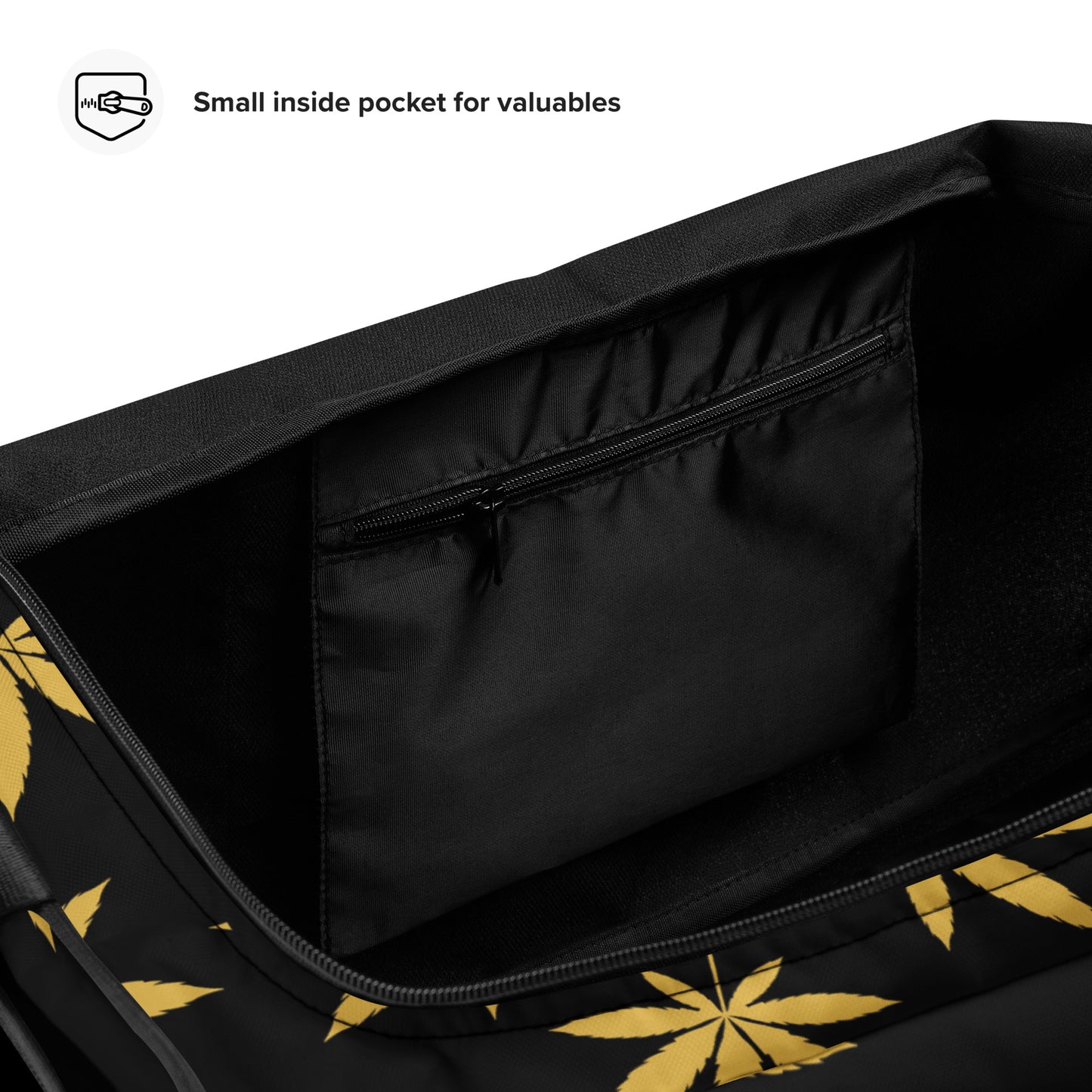 Gold Leaf Black Duffle bag