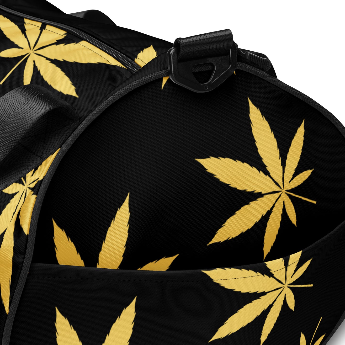 Gold Leaf Black All-over print gym bag