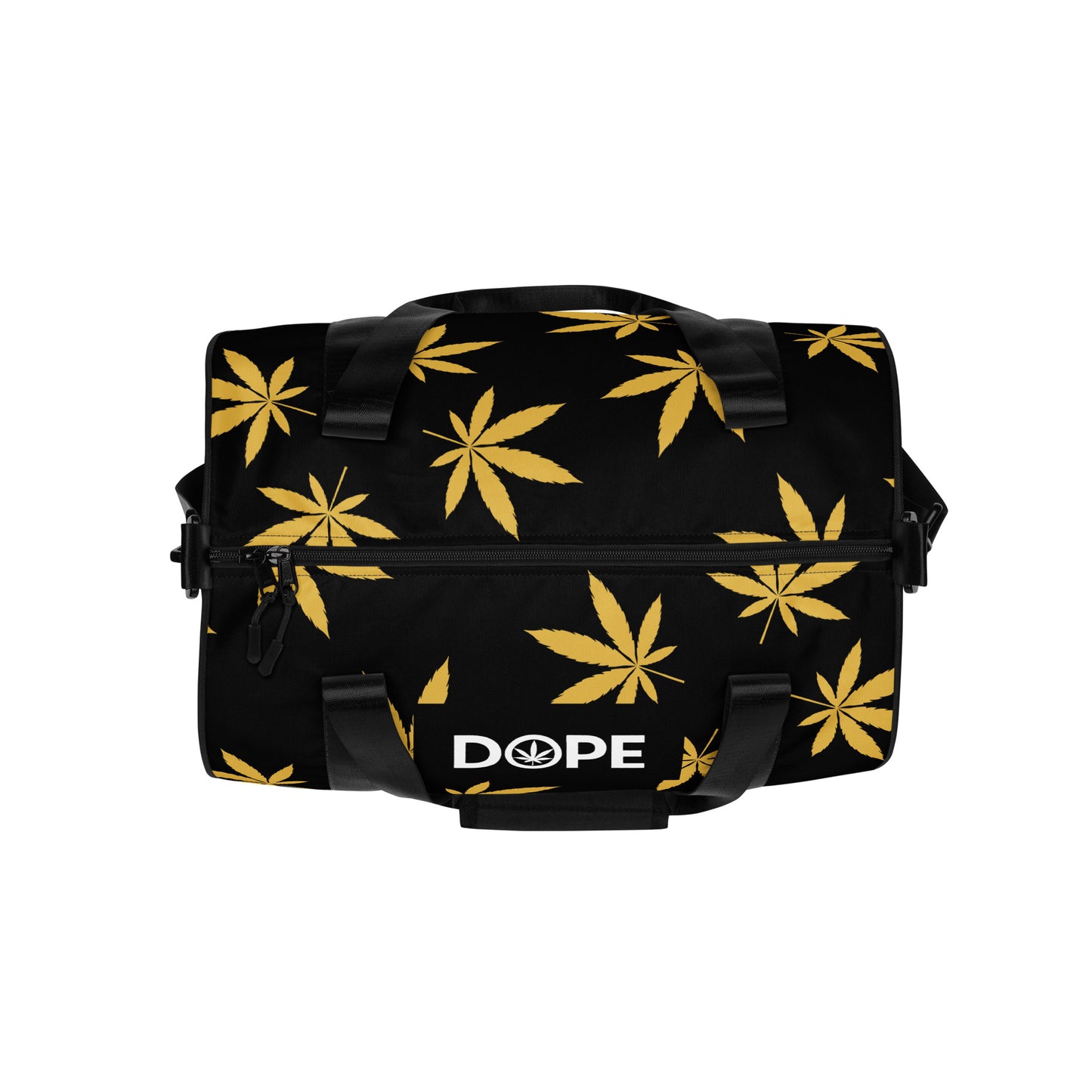 Gold Leaf Black All-over print gym bag