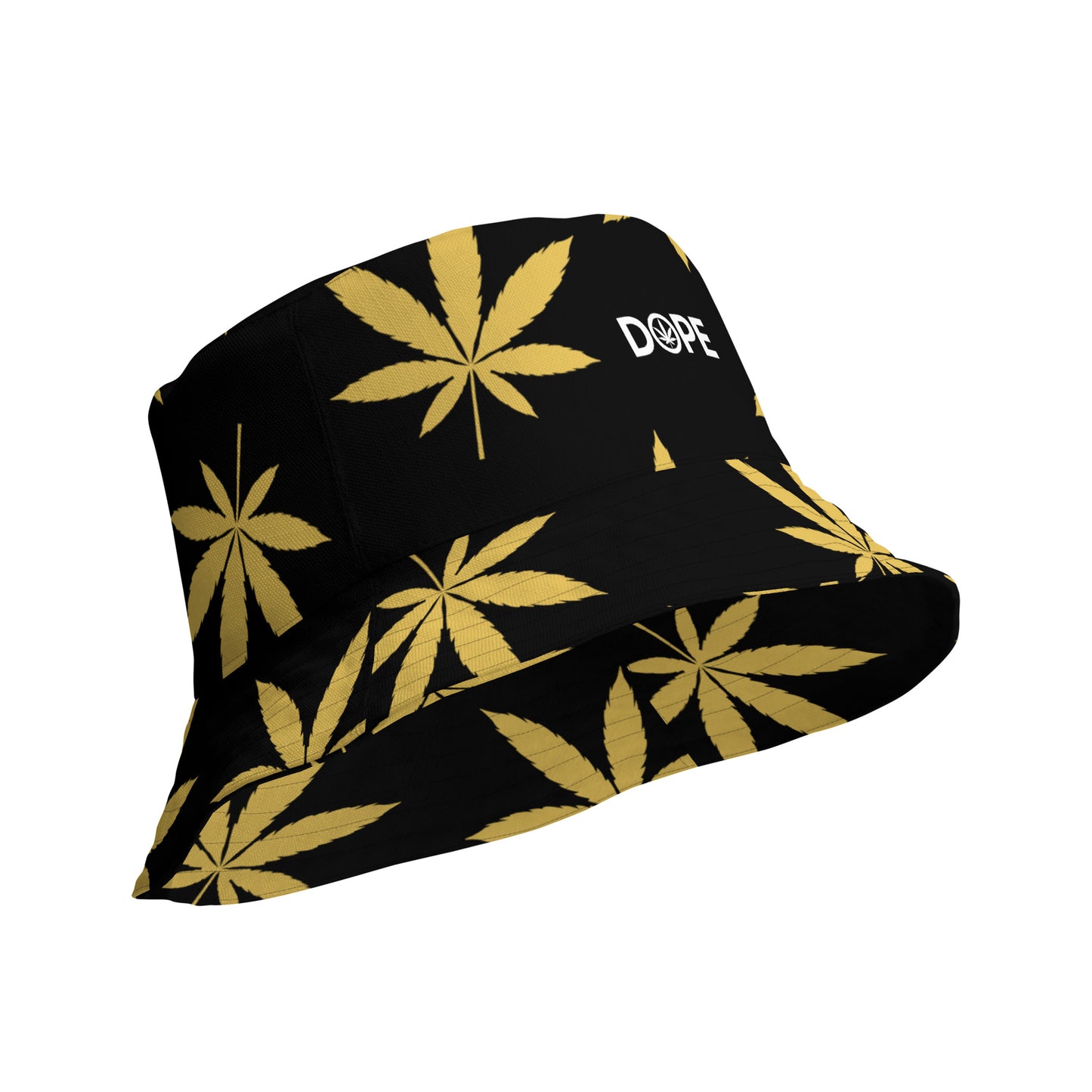 Gold Leaf Black Reversible bucket hat